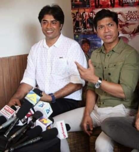 Avinash Tripathi with Singer Shaan on his song release